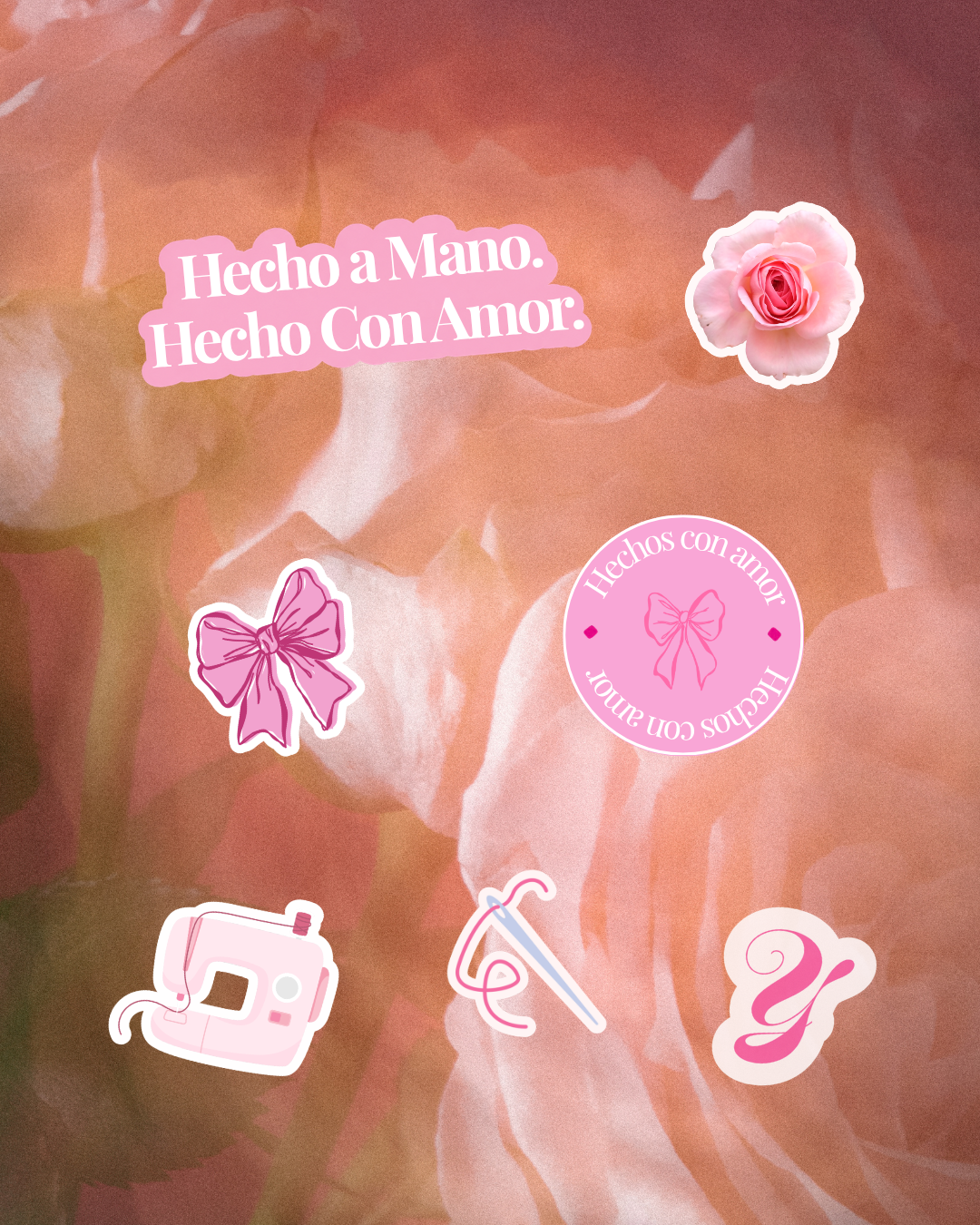 Original collection of Yari Lazos illustrations, stickers and monogram