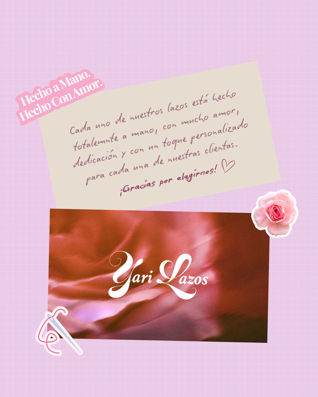 Original thank-you card composition and brand signature